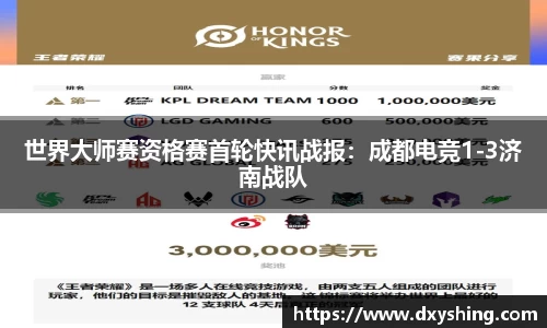 世界大师赛资格赛首轮快讯战报：成都电竞1-3济南战队